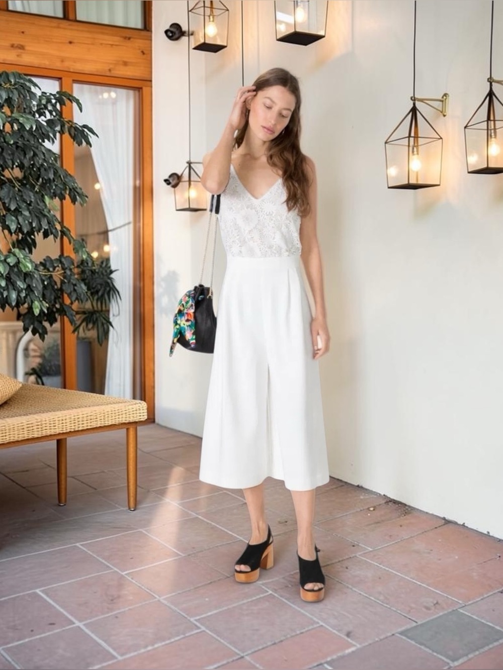 & Other Stories Lace Culotte Jumpsuit
